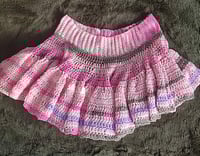 Image 1 of Urban Sakura Cotton and Acrylic Crochet Ruffle Skirt 