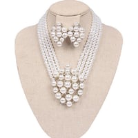 Image 2 of Pearl Necklace with CLIP Earrings