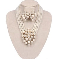 Image 3 of Pearl Necklace with CLIP Earrings