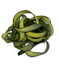 Image 2 of 1PC. AVOCADO 42" Hand Dyed Finished Edge Silk Wrist Wrap Bracelet/Jewelry/Craft Ribbons