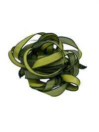 Image 3 of 1PC. AVOCADO 42" Hand Dyed Finished Edge Silk Wrist Wrap Bracelet/Jewelry/Craft Ribbons