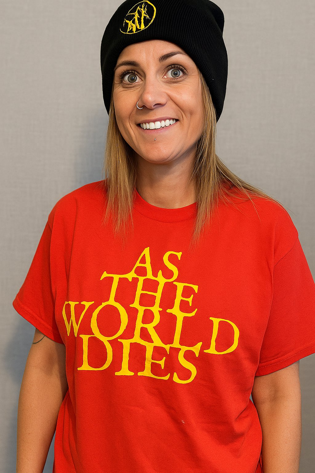 Image of As the World Dies Tee Shirt (Red & Yellow)