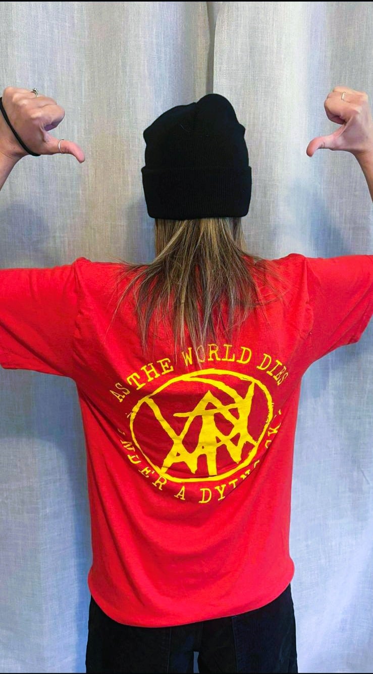 Image of As the World Dies Tee Shirt (Red & Yellow)