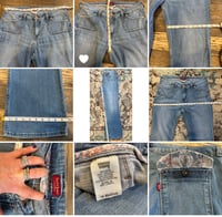 Image 6 of Women Levis jean Vintage 2008 Rare Custom Reworked 70s Bohemian low rise boot cut SZ 10 M.