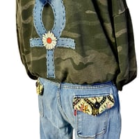 Image 3 of Women Levis jean Vintage 2008 Rare Custom Reworked 70s Bohemian low rise boot cut SZ 10 M.