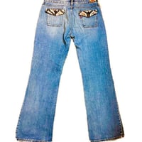 Image 4 of Women Levis jean Vintage 2008 Rare Custom Reworked 70s Bohemian low rise boot cut SZ 10 M.