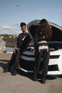 Image 4 of CHAOTIK B&W ELASTICATED BACK PRINT