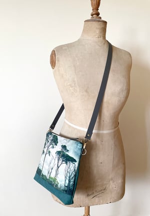 Image of Scots pines, large shoulder bag with crossbody leather strap