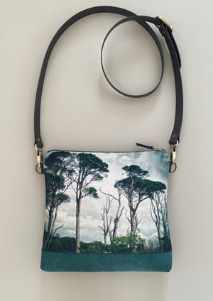 Image of Scots pines, large shoulder bag with crossbody leather strap