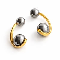 Image 1 of Naomi Gold & Silver Ball Earrings