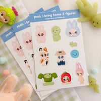 6 figures  Sticker Sheet (Glitter finish)