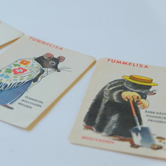 Set of 4 Vintage Playing Cards - Thumbelina 