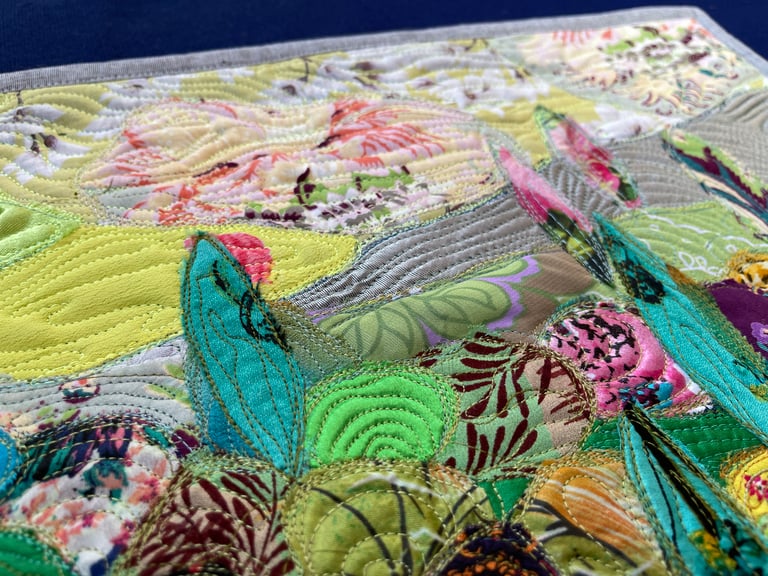 Small textile art -"In berry gardens" Image 5