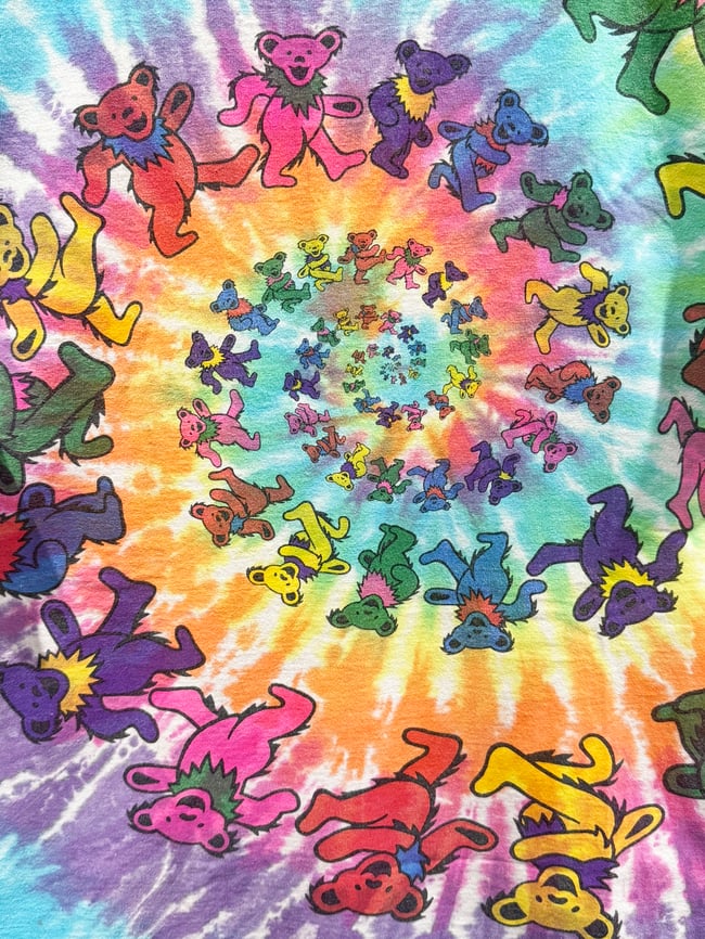 Grateful Dead Early 90s Spiral Bears T-Shirt - Size L 