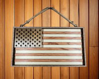 Laser-Cut 3D Wood U.S. Flag