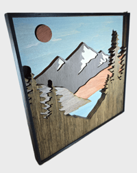 Image 2 of Laser-Cut 3D Wood Mountain Scene