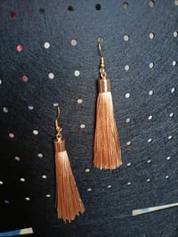 Image 2 of Gold Tassel Hoop Earrings – Elegant Statement Dangle Jewelry for Women