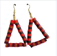 Image 2 of Geometric Chic Triangle Clay Earrings – Hoop Edition