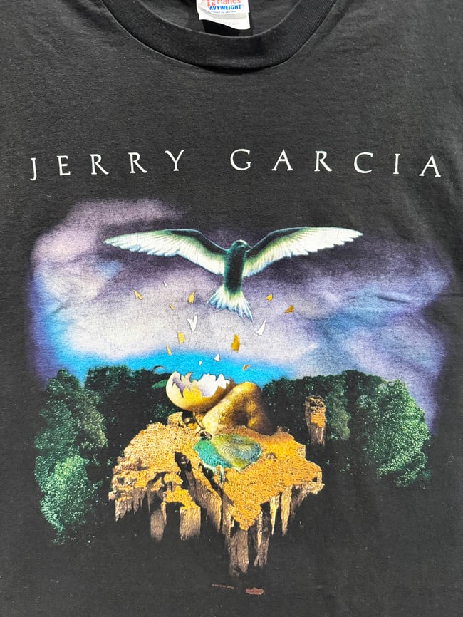 90s Jerry Garcia Optical Illusion T-Shirt - Size XL
