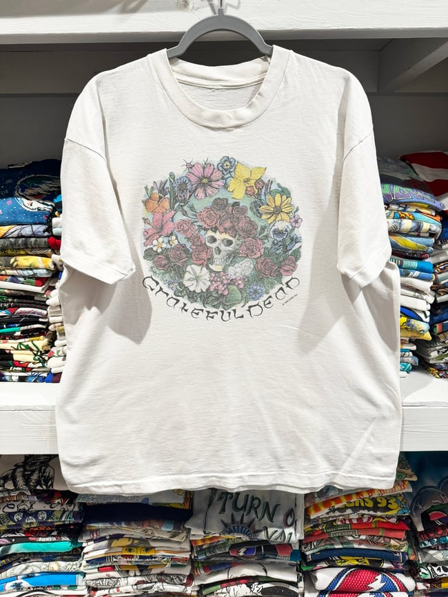 Grateful Dead 1994 Flower Skull T-Shirt - Fits XL