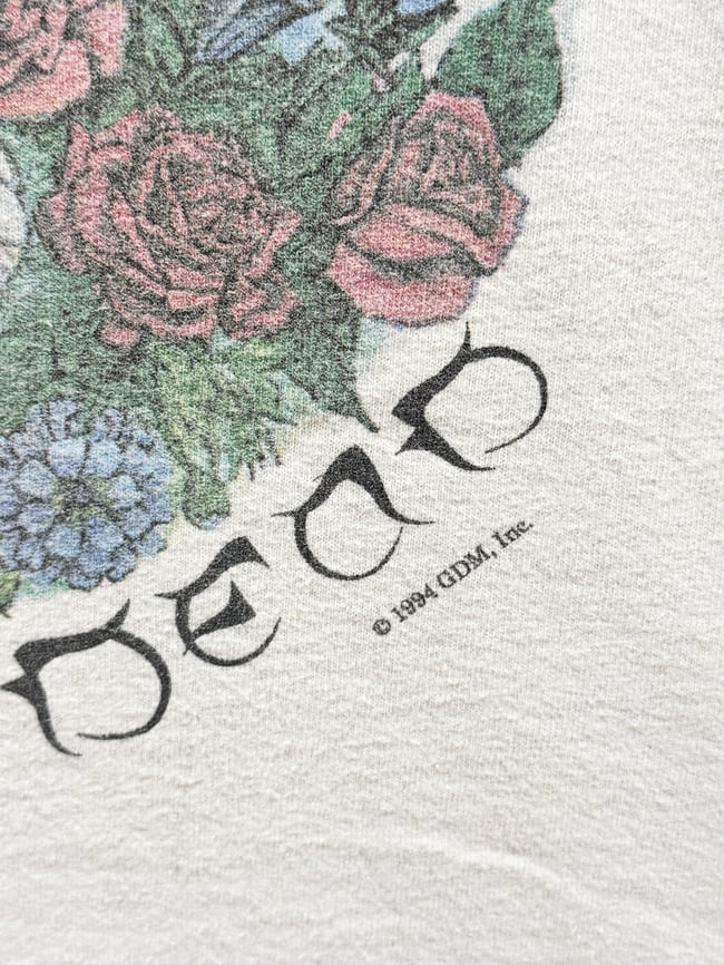 Grateful Dead 1994 Flower Skull T-Shirt - Fits XL