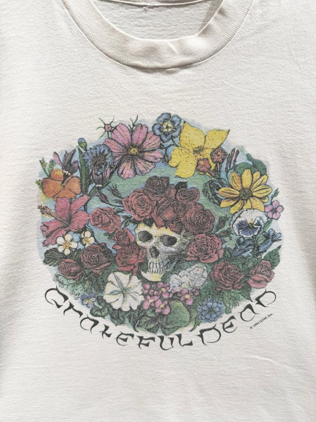 Grateful Dead 1994 Flower Skull T-Shirt - Fits XL