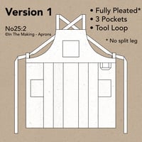 Image 7 of Pleated Linen Apron for Artists with Cross Back Straps and 3 pockets. No25:2