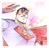 Superman (Watercolor and Ink)