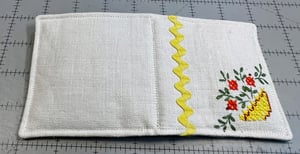 Image of Vintage Yellow Floral Embroidery Needlebook