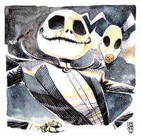 Jack Skellington (Watercolor and Ink)