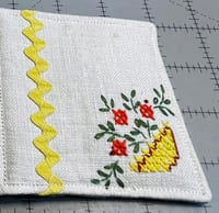 Image 1 of Vintage Yellow Floral Embroidery Needlebook