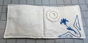 Image of Vintage Blue Floral Embroidered Needlebook I