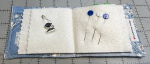 Image of Vintage Blue Floral Embroidered Needlebook II