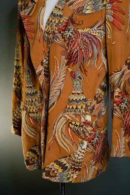 Image of Vintage Genevieve Silk Pheasant Blazer