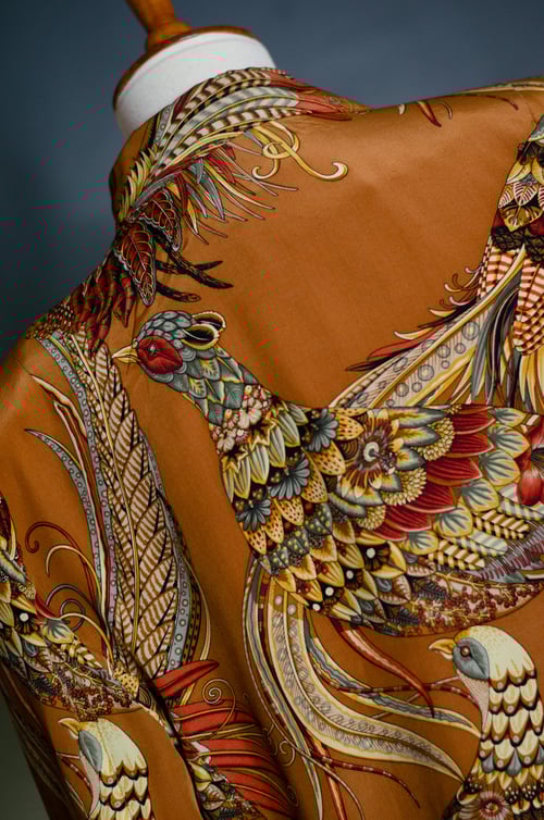 Image of Vintage Genevieve Silk Pheasant Blazer