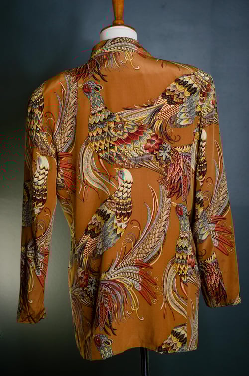 Image of Vintage Genevieve Silk Pheasant Blazer