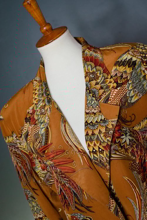 Image of Vintage Genevieve Silk Pheasant Blazer