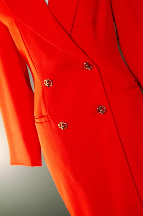 Image of Vintage Tenille Bold Tomato Double Breasted Dress/Duster