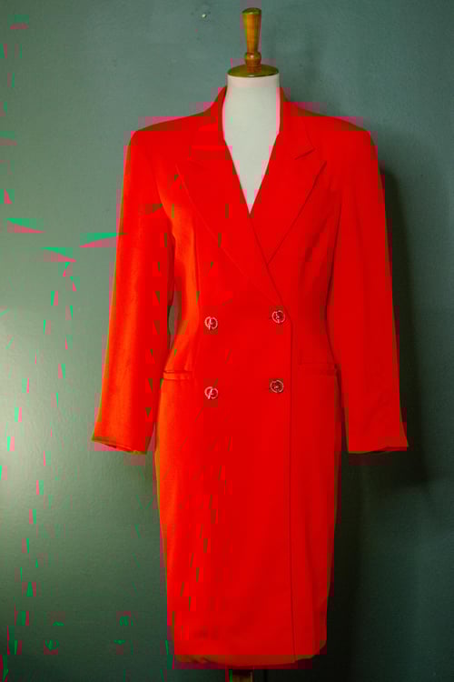 Image of Vintage Tenille Bold Tomato Double Breasted Dress/Duster