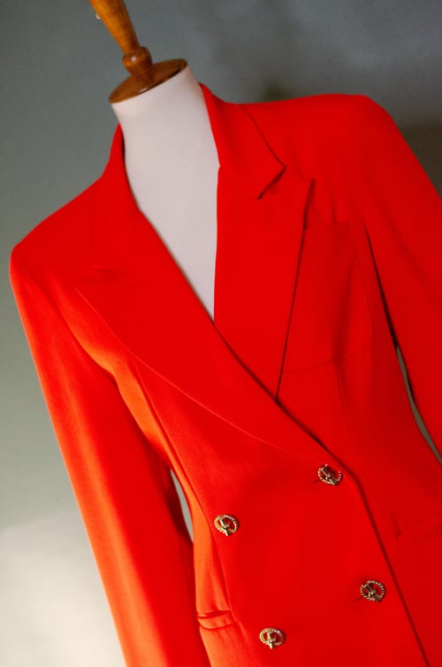 Image of Vintage Tenille Bold Tomato Double Breasted Dress/Duster