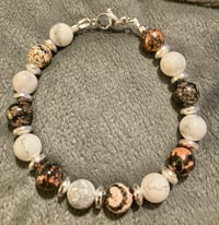 Image 4 of Mexican Red Snowflake Obsidian, Howlite & Bright Silver Hematite - Size 6.5