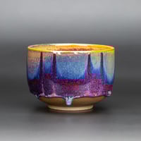 Image 1 of Dark Magenta/Flambé Waves - Large Teabowl