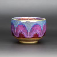 Image 1 of Magenta Flambé/Blue Arches - Large Teabowl
