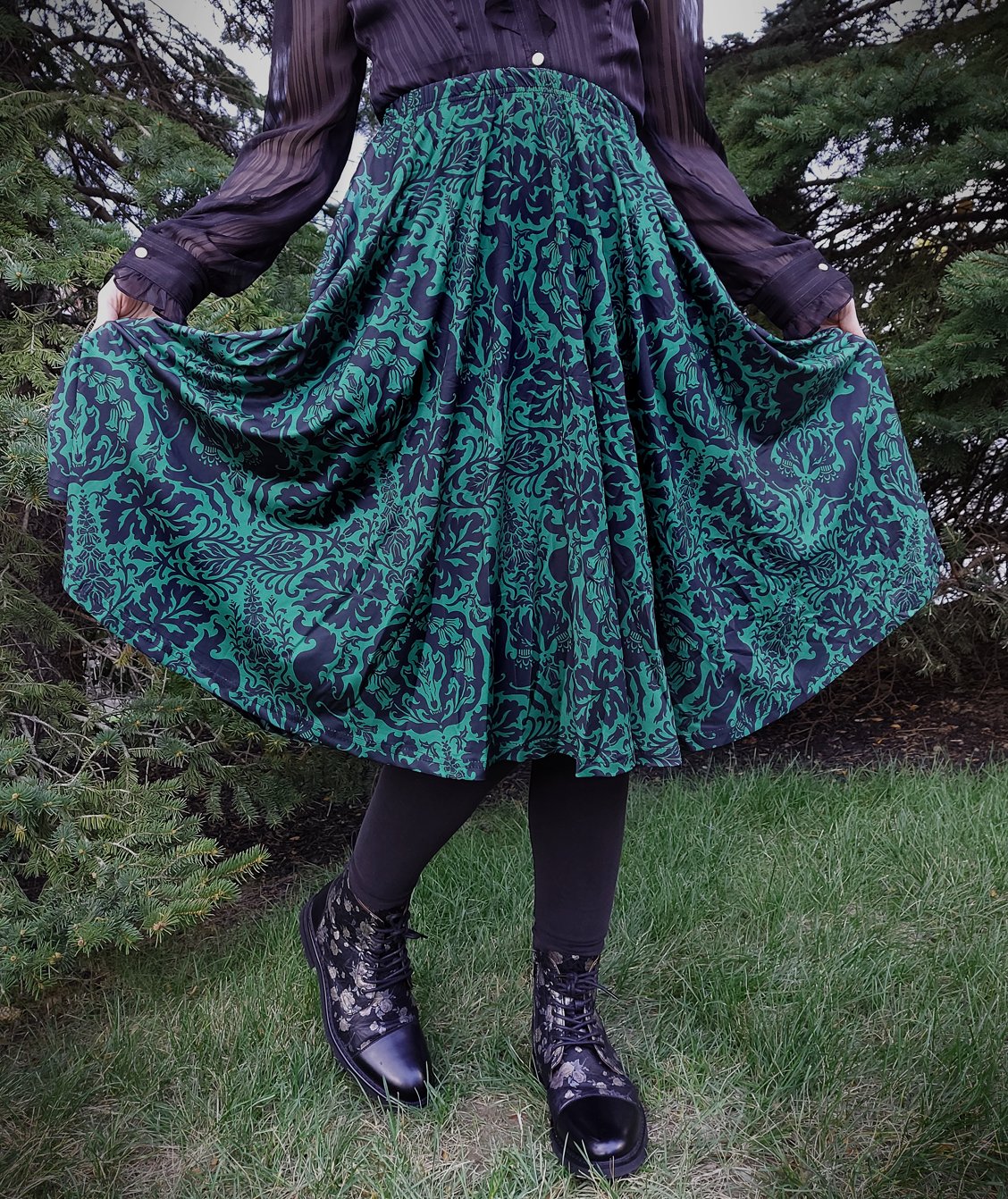 Foxglove & Absinthe Midi Skirt | Vetiverfox Apparel