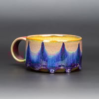 Image 1 of Dark Magenta Flambé Waves - Low Mug