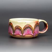 Image 3 of Magenta Flambé/Rust Arches - Low Mug