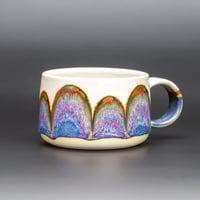 Image 3 of Blue/Rainbow/Rust Arches - Low Mug