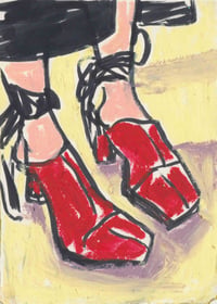 Red Clogs A6 Postcard