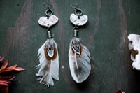 Image 2 of Bone and Feather earrings