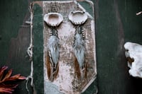 Image 3 of Bone Feather and Beads earrings